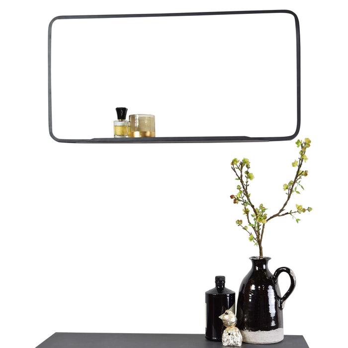 LOFT42 Industry Spiegel Rechthoek met planchet - Metaal - Mat Zwart