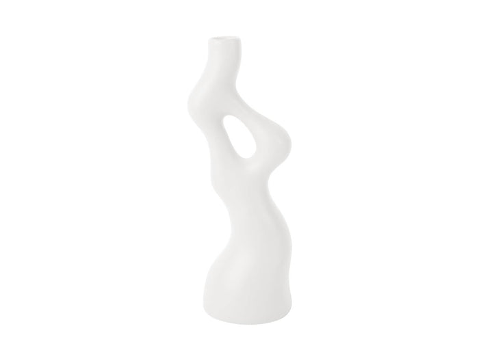 present time - Vase Organic Swirls polyresin white