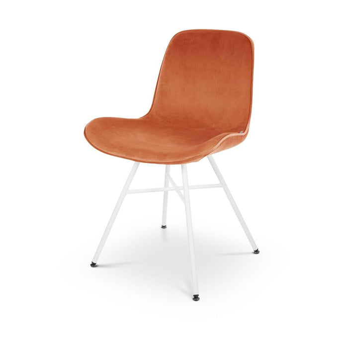 Nolon Noa-Fé eetkamerstoel velvet oker brons - wit onderstel