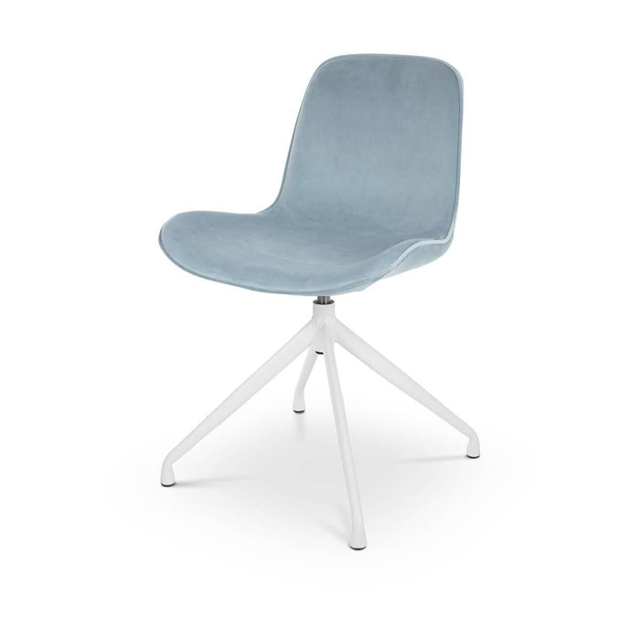 Nolon Nola-Fé draaibare eetkamerstoel velvet blauw - wit onderstel