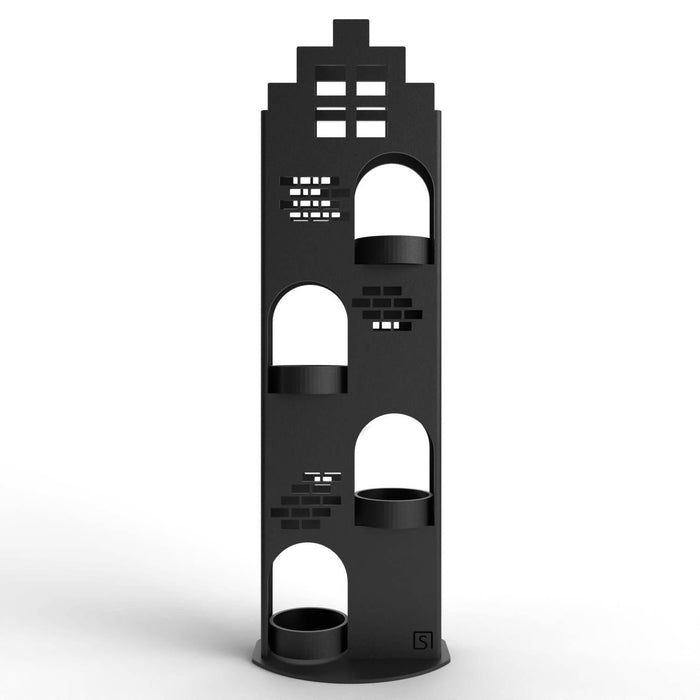Steellish Grachtenpand theelichthouder Large Zwart