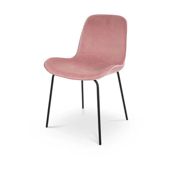 Nolon Nora-Fé eetkamerstoel velvet roze - zwart onderstel