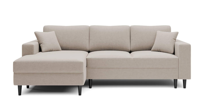 NADUVI Collection Hoekbank Malena velvet links met slaapfunctie