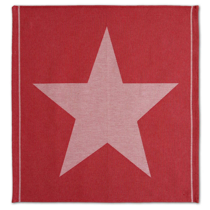 DDDDD theedoek Star - 60x65cm - Rood - 6 stuks