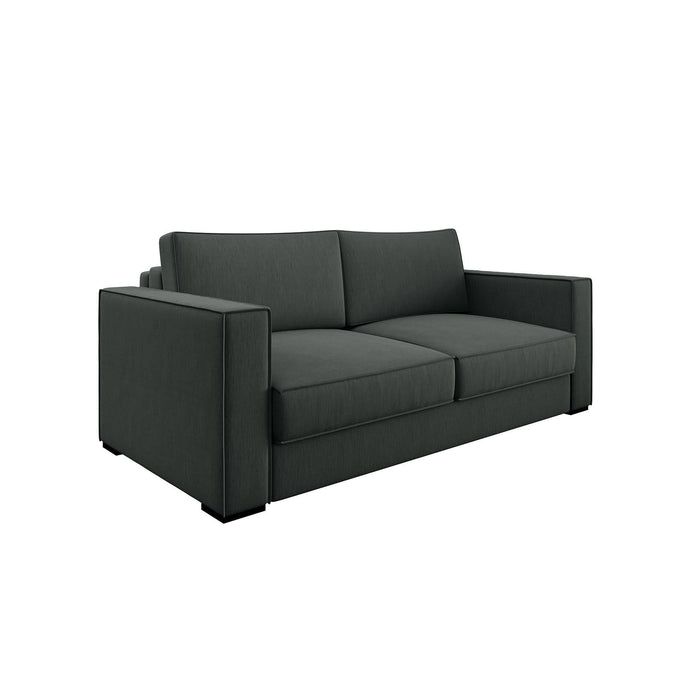 Slaapbank met matras in olijfgroen weefsel 140cm