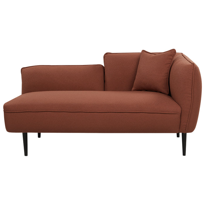 Beliani - CHEVANNES - Chaise longue - Donkerrood - Bouclé
