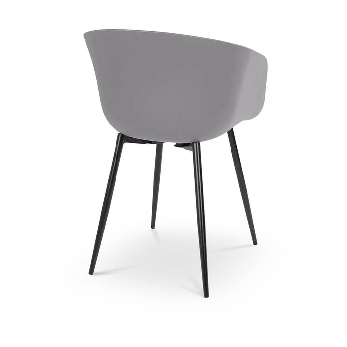 Artichok Liloe kunststof tuinstoel grijs met armleuningen