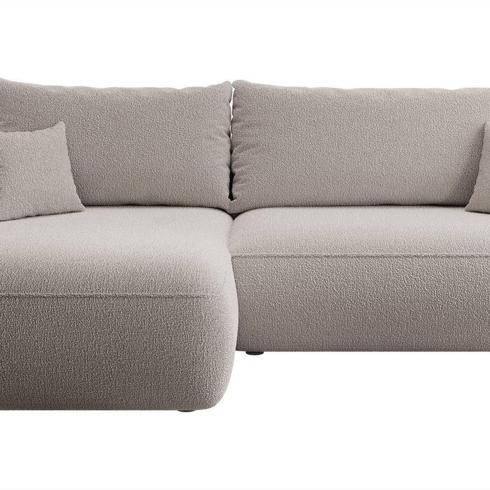 NADUVI Collection Hoekbank Philipa links bouclé met slaapfunctie