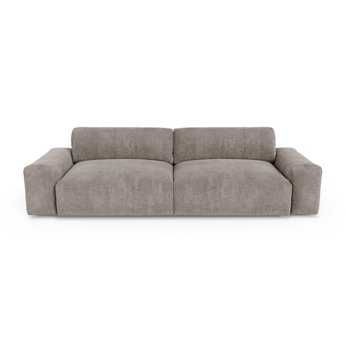 Sofa 4 zits fluweel taupe 240cm