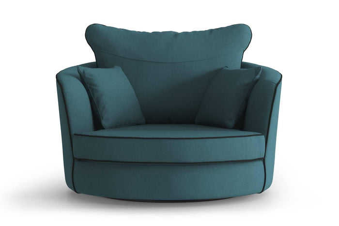 NADUVI Collection Fauteuil Vendôme linnen draaibaar met contrast