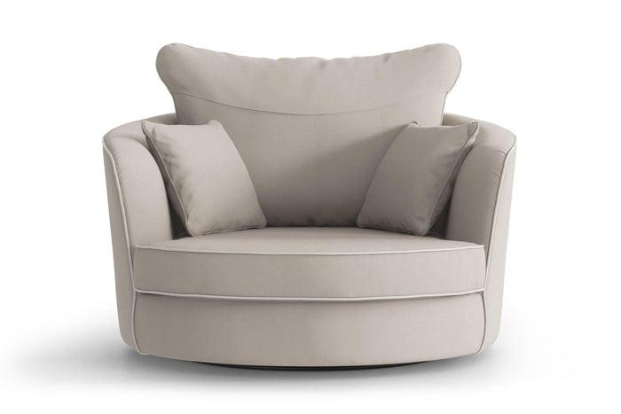 NADUVI Collection Fauteuil Vendôme linnen draaibaar met contrast