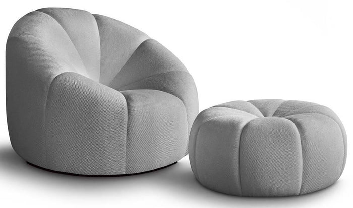 NADUVI Collection Fauteuil met poef Plush