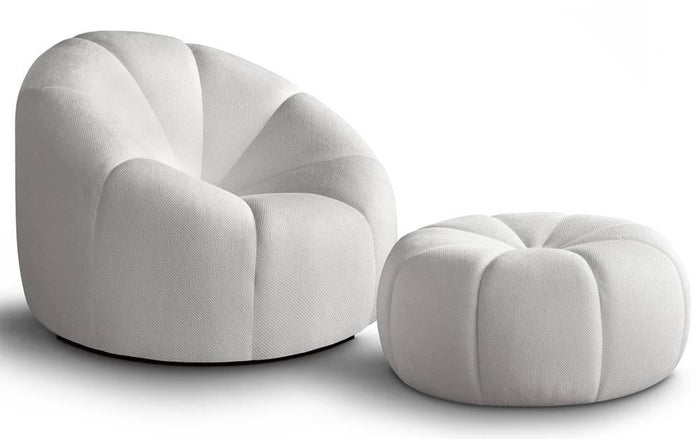 NADUVI Collection Fauteuil met poef Plush