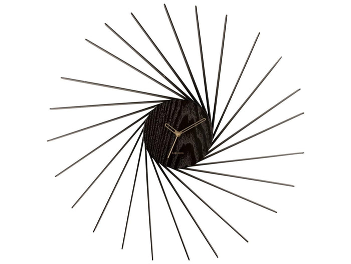 Karlsson - Wall clock Helix XL wood veneer black