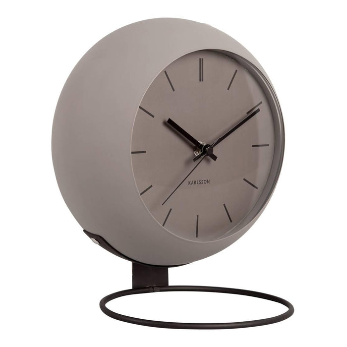 Karlsson - Table clock Nirvana Globe dark warm grey