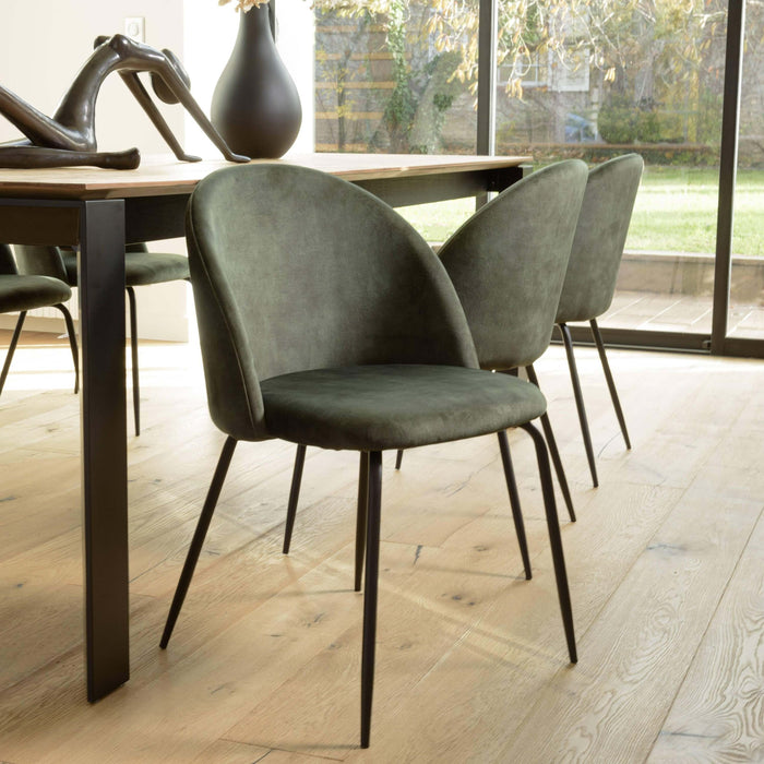 Macabane Set van 2 eetkamerstoelen Augustin velvet