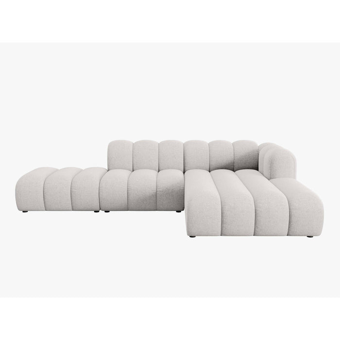 Micadoni Lupine 5-zits Hoekbank met Chaise Longue Open Rechts - Chenille - Lichtgrijs