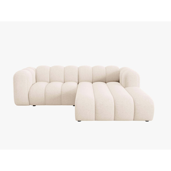 Micadoni Lupine 3-zits Hoekbank met Chaise Longue Rechts - Chenille - Lichtbeige