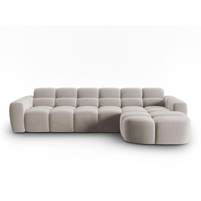 Micadoni Lisa Hoekbank met Chaise Longue Rechts - Velvet - Lichtbeige