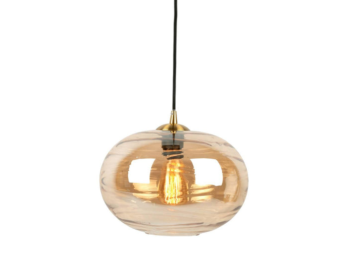 Leitmotiv - Pendant lamp Glamour Sphere glass amber brown
