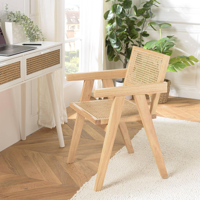 Macabane Eetkamerstoel Agathe rubberhout