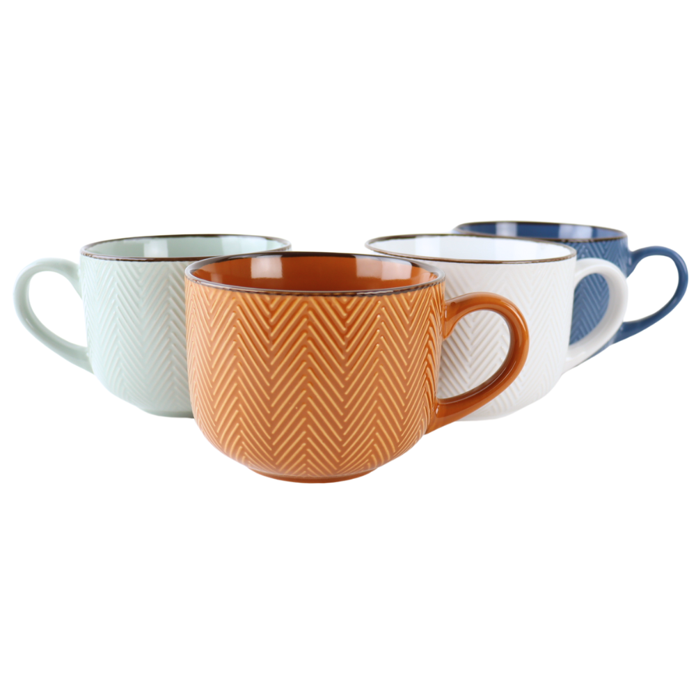 OTIX Koffiekopjes Koffiemok Koffietassen Soepkom met Oor Set van 4...