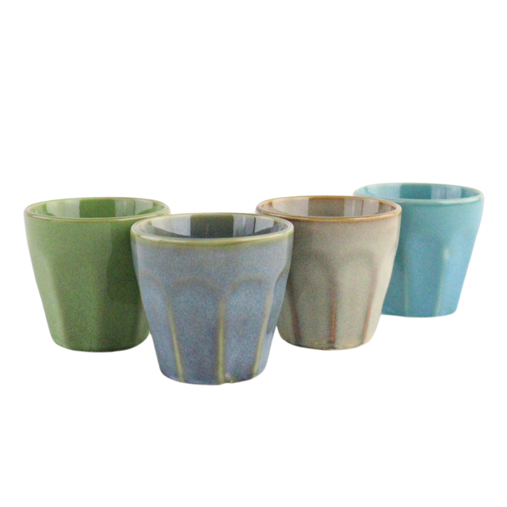 OTIX Espressokopjes Set van 4 Porselein Hittebestendig 90ml Zonder...