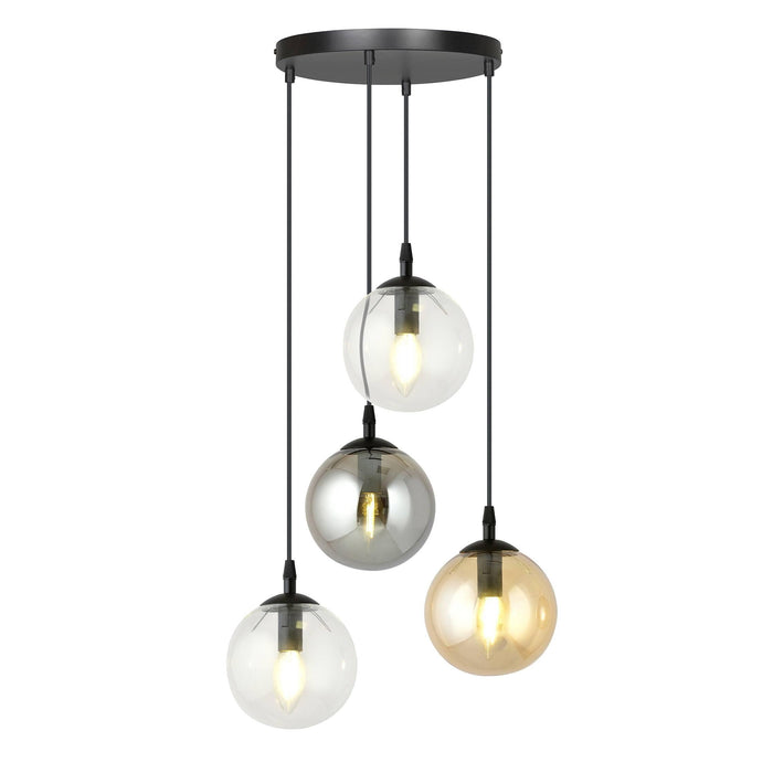 NADUVI Collection Glazen hanglamp eetkamer Cosmo rond 4-lichts