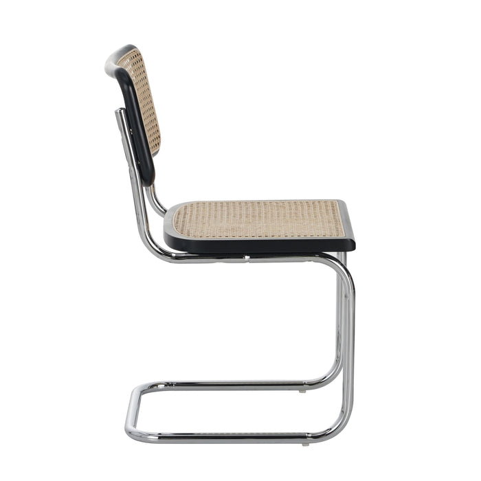 by fonQ Vento Eetkamerstoel - Zwart / Chroom