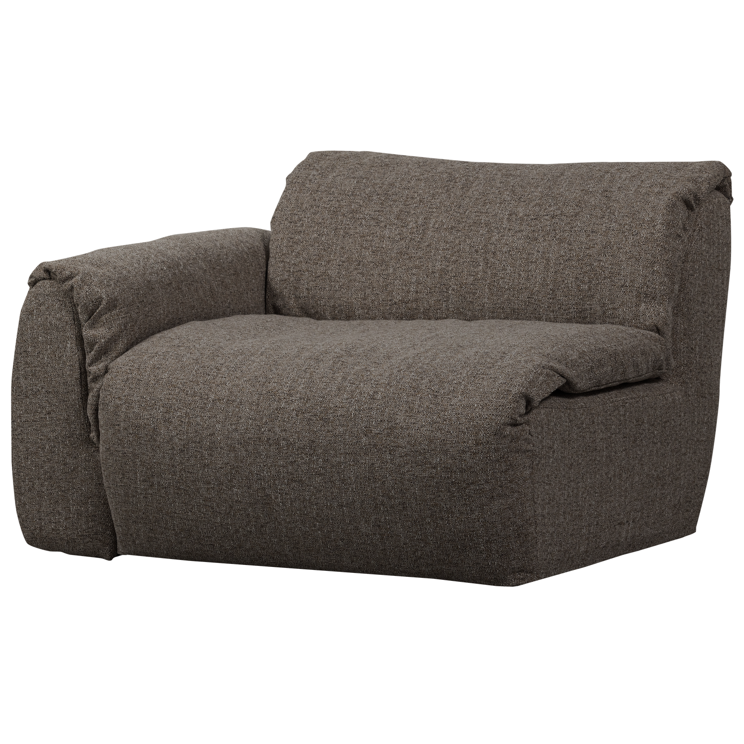 WOOOD Baggy 1-Zits Met Arm Links - Geweven Stof - Warmgrijs Melange -