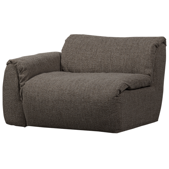 WOOOD Baggy 1-Zits Met Arm Links - Geweven Stof - Warmgrijs Melange -