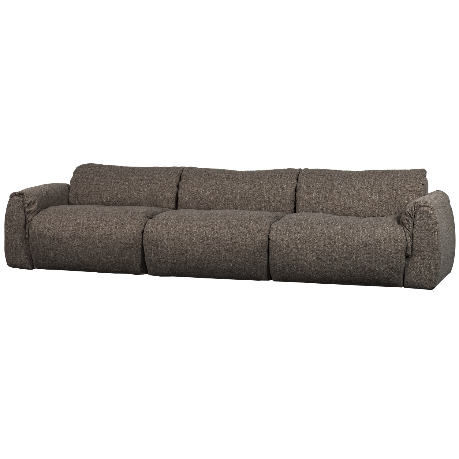 WOOOD Baggy 3-Zits Bank - Geweven Stof - Warmgrijs Melange -81x309x101