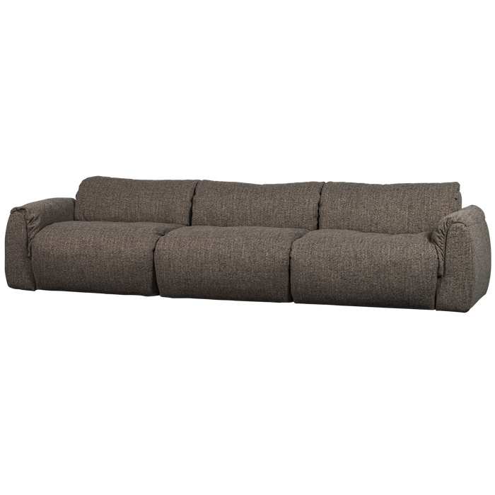 WOOOD Baggy 3-Zits Bank - Geweven Stof - Warmgrijs Melange -81x309x101