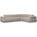 WOOOD Mojo Hoekbank Rechts - Bouclé - Beige Melange - 74x310x230