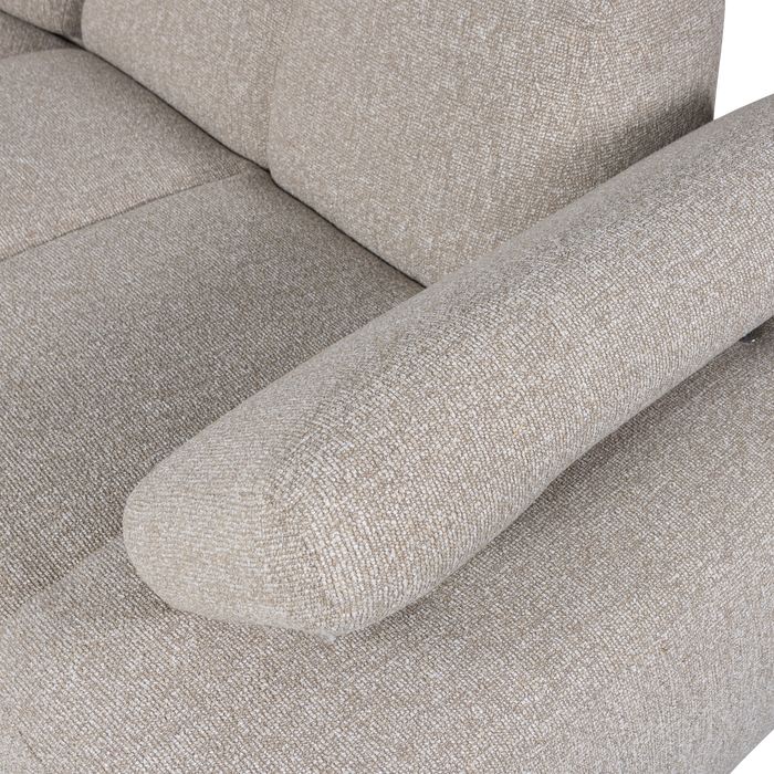 WOOOD Mojo Hoekbank Rechts - Bouclé - Beige Melange - 74x310x230