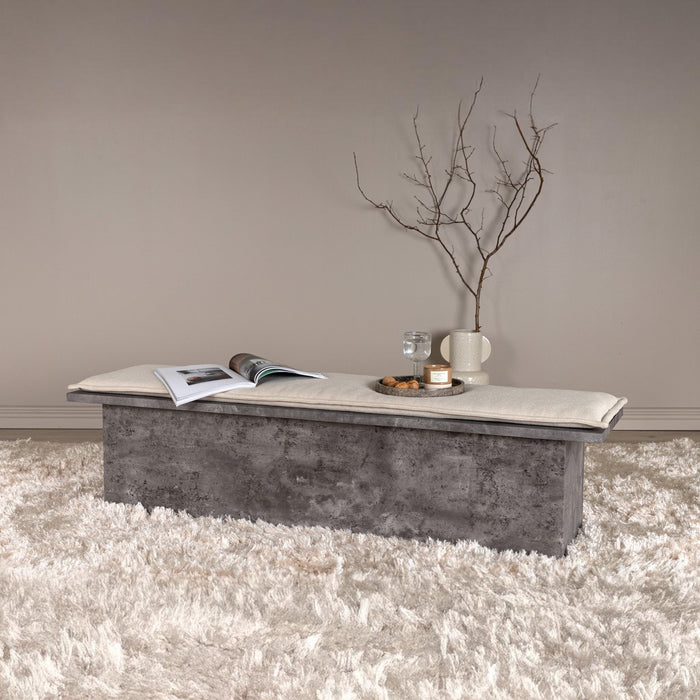 Fjôrd - Bankje Grijs met Off White Linnen - Kellogg