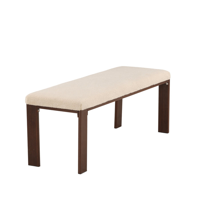 Fjôrd - Bankje Walnoot met Off White Fleece - Chester