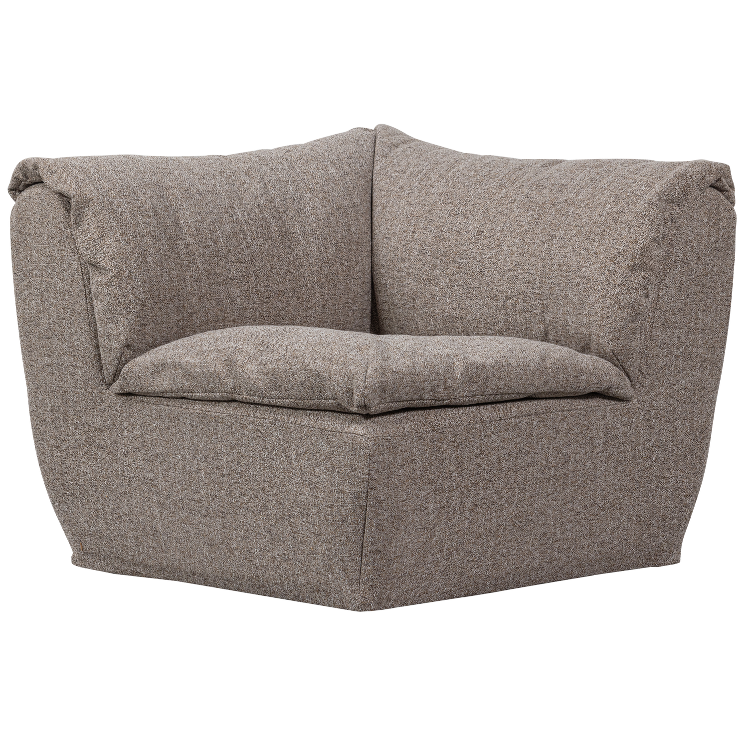 WOOOD Baggy Hoekelement - Geweven Stof - Bruin Melange - 81x96x96