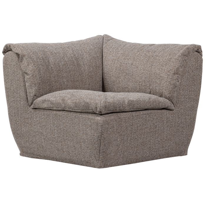 WOOOD Baggy Hoekelement - Geweven Stof - Bruin Melange - 81x96x96