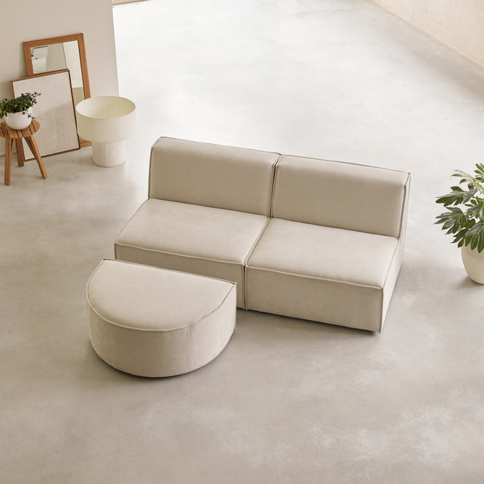 Tikamoon - Modulaire Dario 2-zitsbank in beige stof
