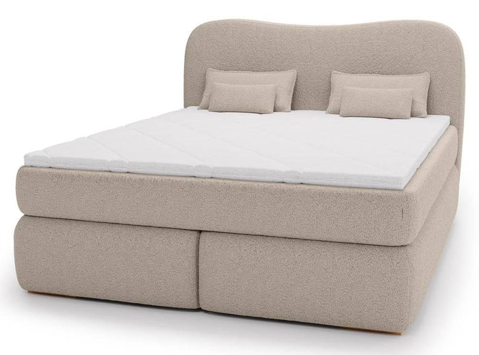 NADUVI Collection Lavelle boxspring bouclé 160 x 200 cm