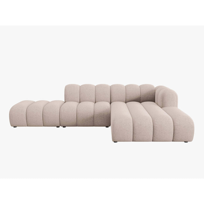 Micadoni Lupine 5-zits Hoekbank met Chaise Longue Open Rechts - Chenille - Beige