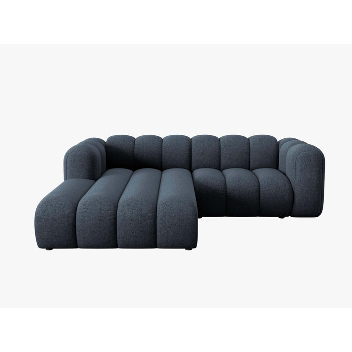 Micadoni Lupine 3-zits Hoekbank met Chaise Longue Links - Chenille - Koningsblauw