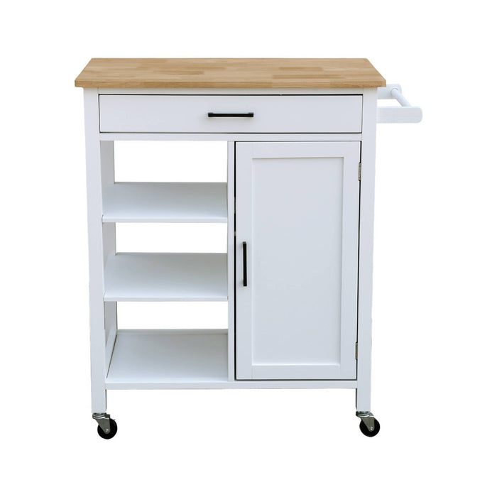 sweeek - keukentrolley van rubberhout met handvat