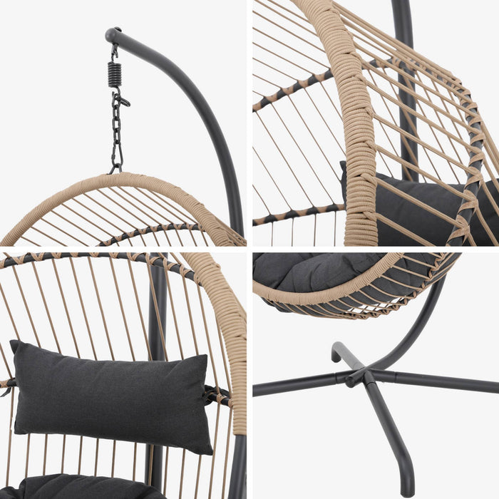 sweeek - Hangstoel, ei-vorm, van staal en polyester