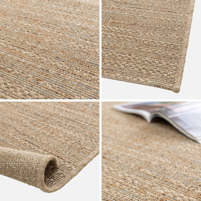 sweeek - Licht jute-effect tapijt voor binnen en buiten