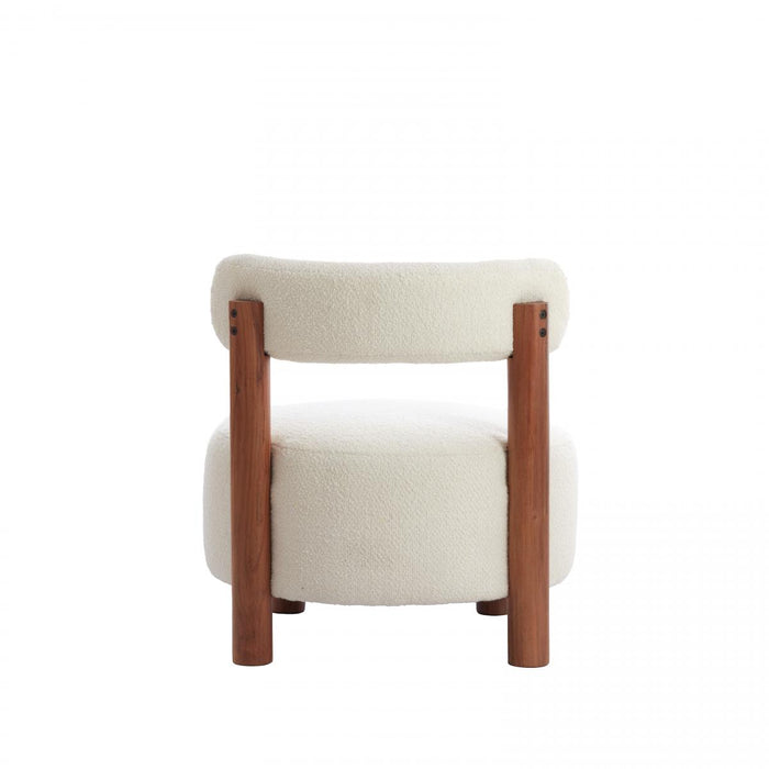 Light&living Stoel Ø74x74 cm FERENTINO acacia hout+bouclé crème