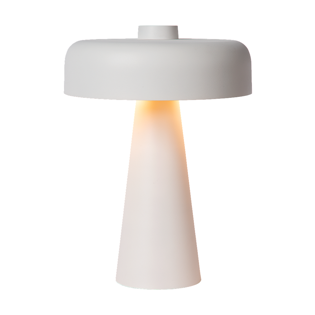 Atmooz Tafellamp Ocana - Wit en Goud - Ø 30 cm - Metaal - Paddenstoel