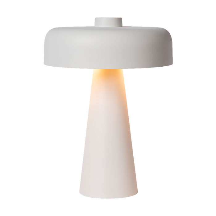 Atmooz Tafellamp Ocana - Wit en Goud - Ø 30 cm - Metaal - Paddenstoel