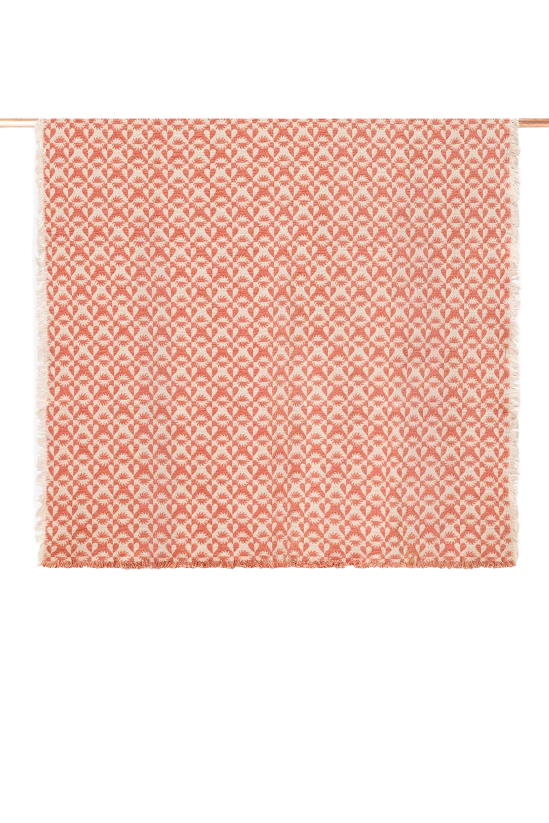 Sissy-Boy Roze geweven deken met dessin (130X180 CM)